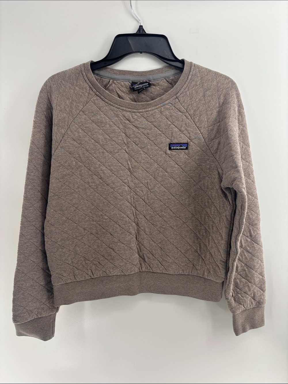 Patagonia Quilted Crewneck Sweatshirt - Taupe small